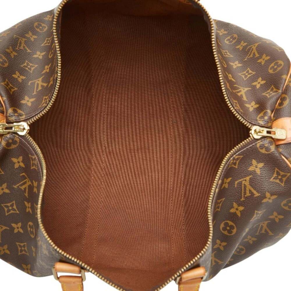 LOUIS VUITTON Brown Monogram Leather Keepall 45 Boston Bag - Picture 9 of 11